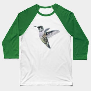 Ruby Throated Hummingbird in Flight bird painting Baseball T-Shirt